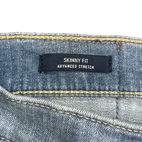 Hollister Mens 32x30 Blue Jeans Skinny Fit Advanced Stretch Distressed Ripped - Picture 10 of 13
